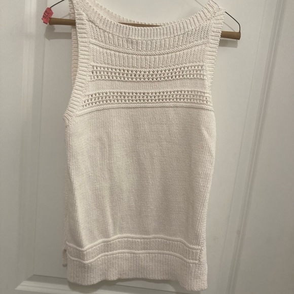 LOFT Textured Knit Sleeveless Sweater - Cream - Picture 2 of 4